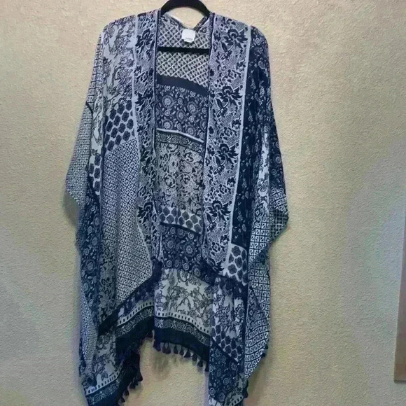 One size Sonoma Navy Duster cardigan western boho bohemian festival fall summer - Picture 1 of 7